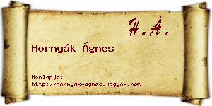 Hornyák Ágnes névjegykártya
